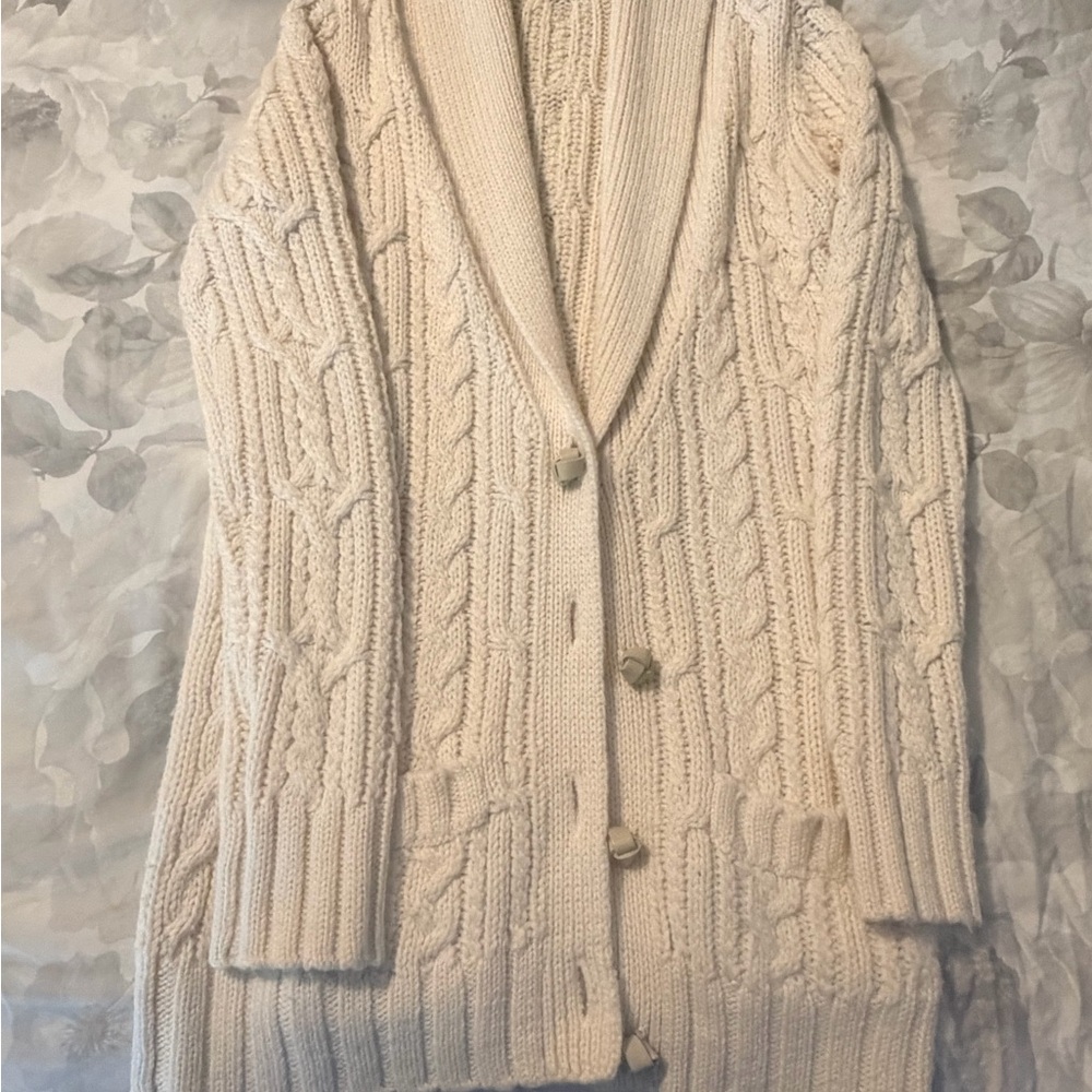 Wilfred Cream Cable Knit Cardigan